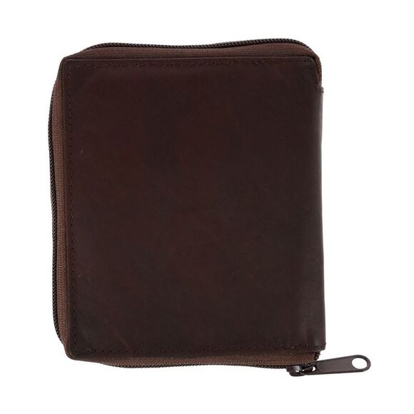 CTM Men's Leather Zip-Around European Wallet - Picture 2 of 5